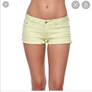 Bullhead Black yellow jean shorts